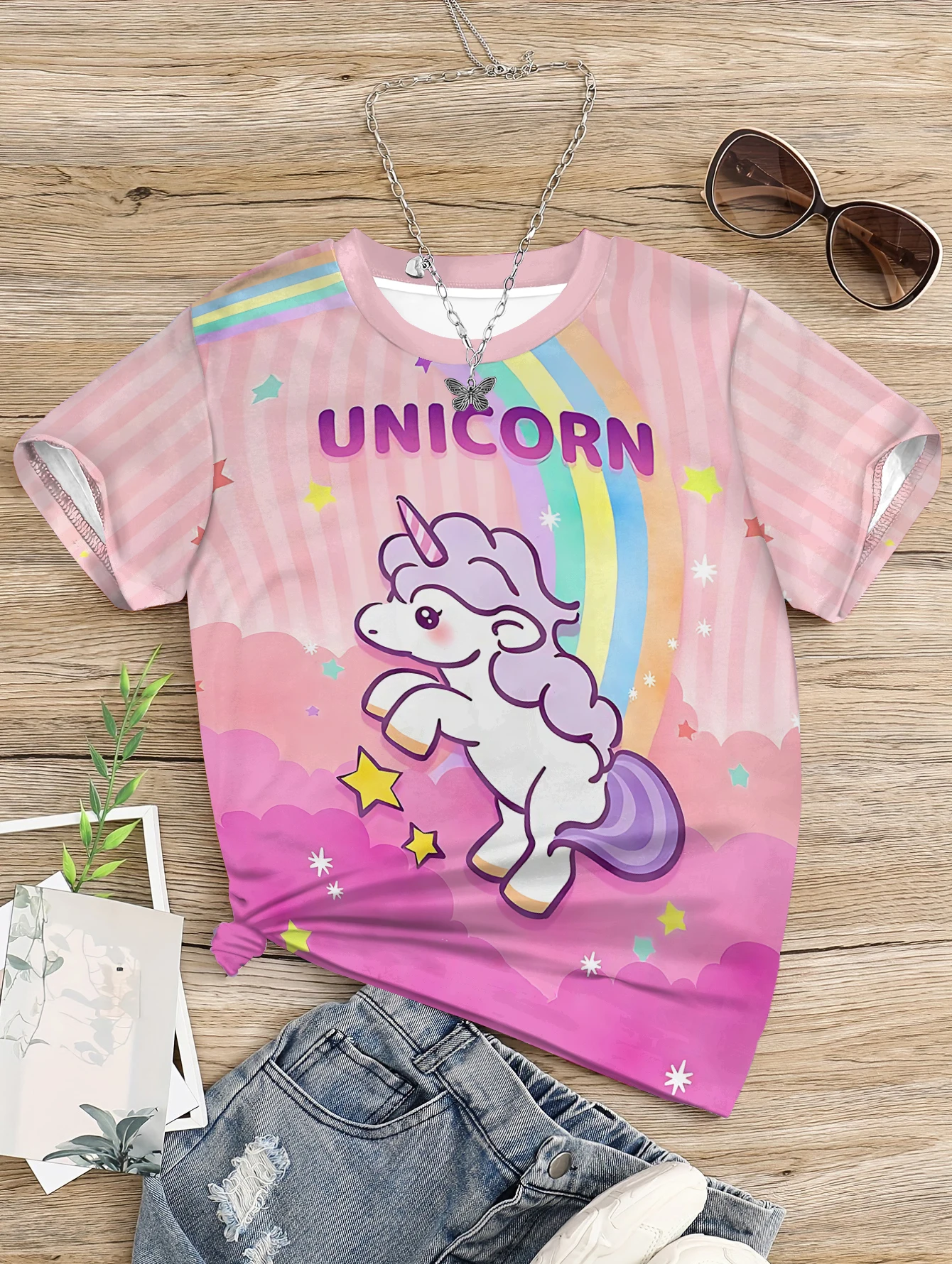 Unicorns 3D Print Baby Clothing 5 to 14 Years Male Outdoor Clothes for Children Boy Girl Child T-Shirt Top Shirts