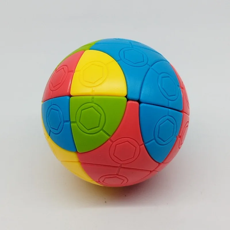 Wisdom 2x2 Football Cube Four-color 75mm Spanish Magic Ball 2X2 Spherical Cube Puzzle and Leisure Gift Infinity Cube Fidget Toy