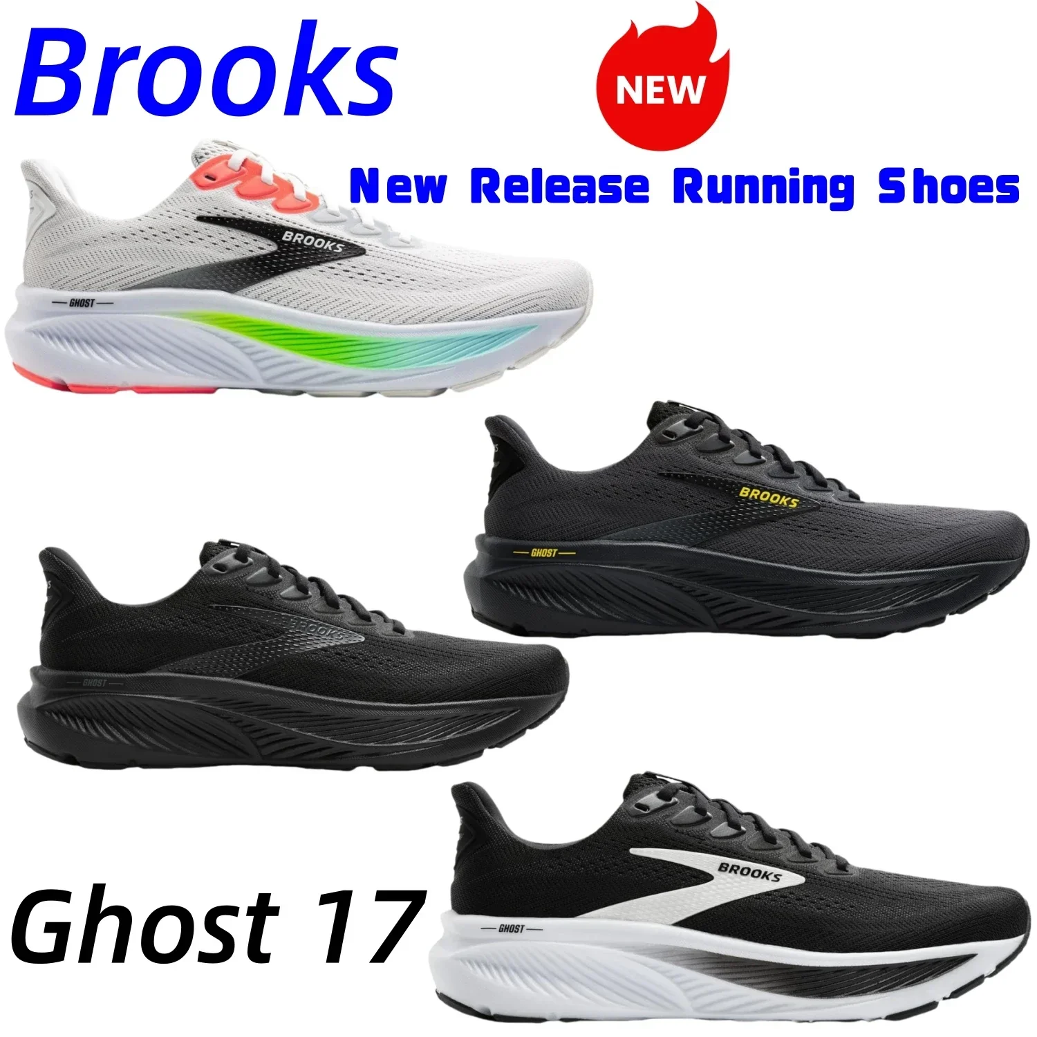 Sepatu Lari Netral Ghost 17 Pria Brooks
