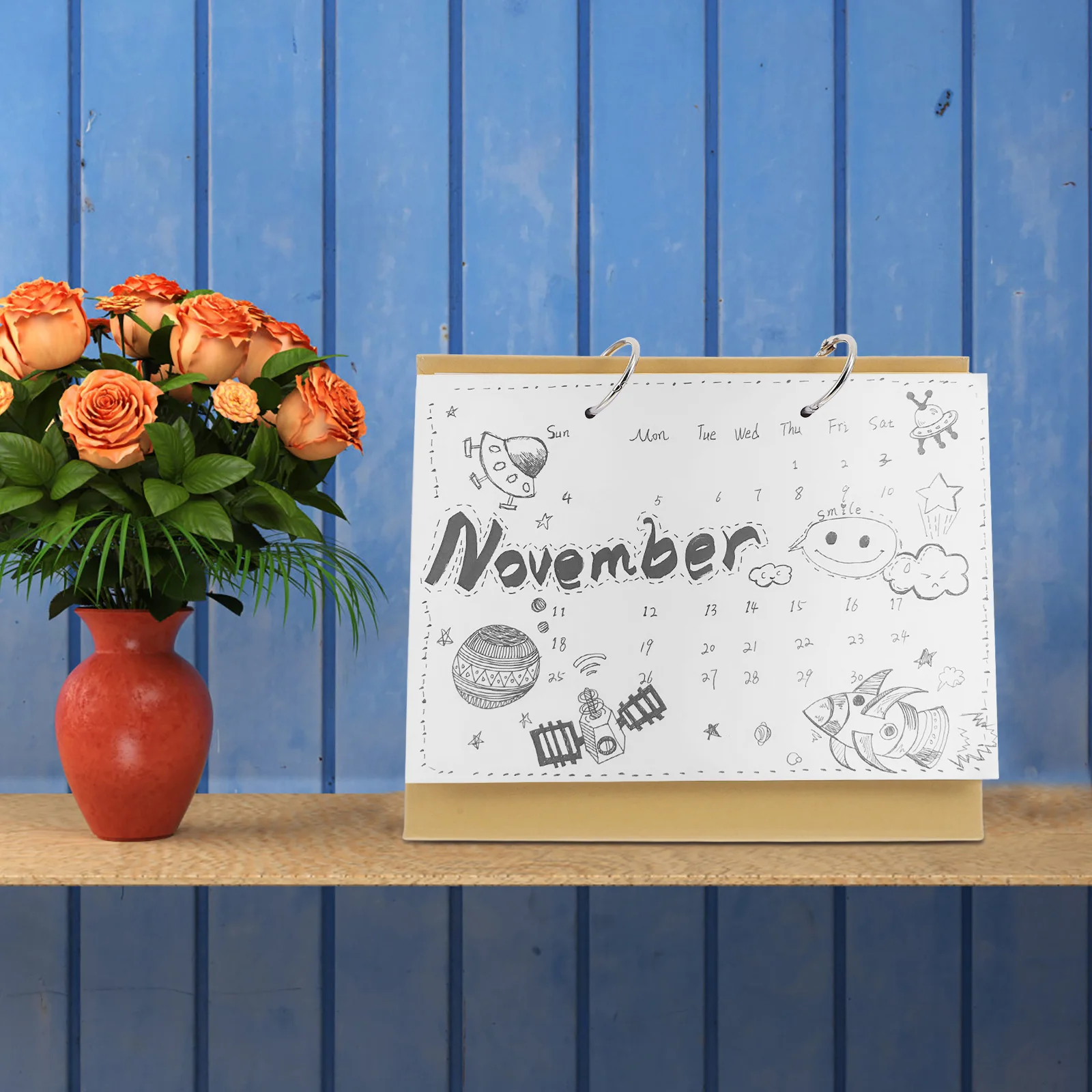 

1Set Calendar Making Blank Loose-Leaf Book DIY Hand Painted Desk Calendar Spiral Notebook Scrapbook Doodle Book