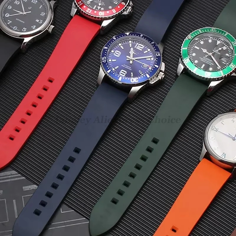 Silicone Watch Band Watrproof Straps for Rolex Water Ghost Strap 18mm 19mm 20mm 21mm 22mm 24mm Rubber Bracelet Watch Accessories image 3