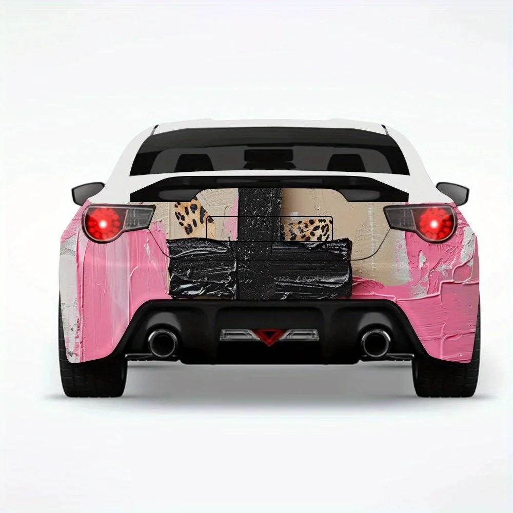 

Cross and Leopard Print Sticker Car Sticker,Vinyl Decal for Car Rear, Waterproof Self-Adhesive Vinyl Stickers for Vehicle Tail a