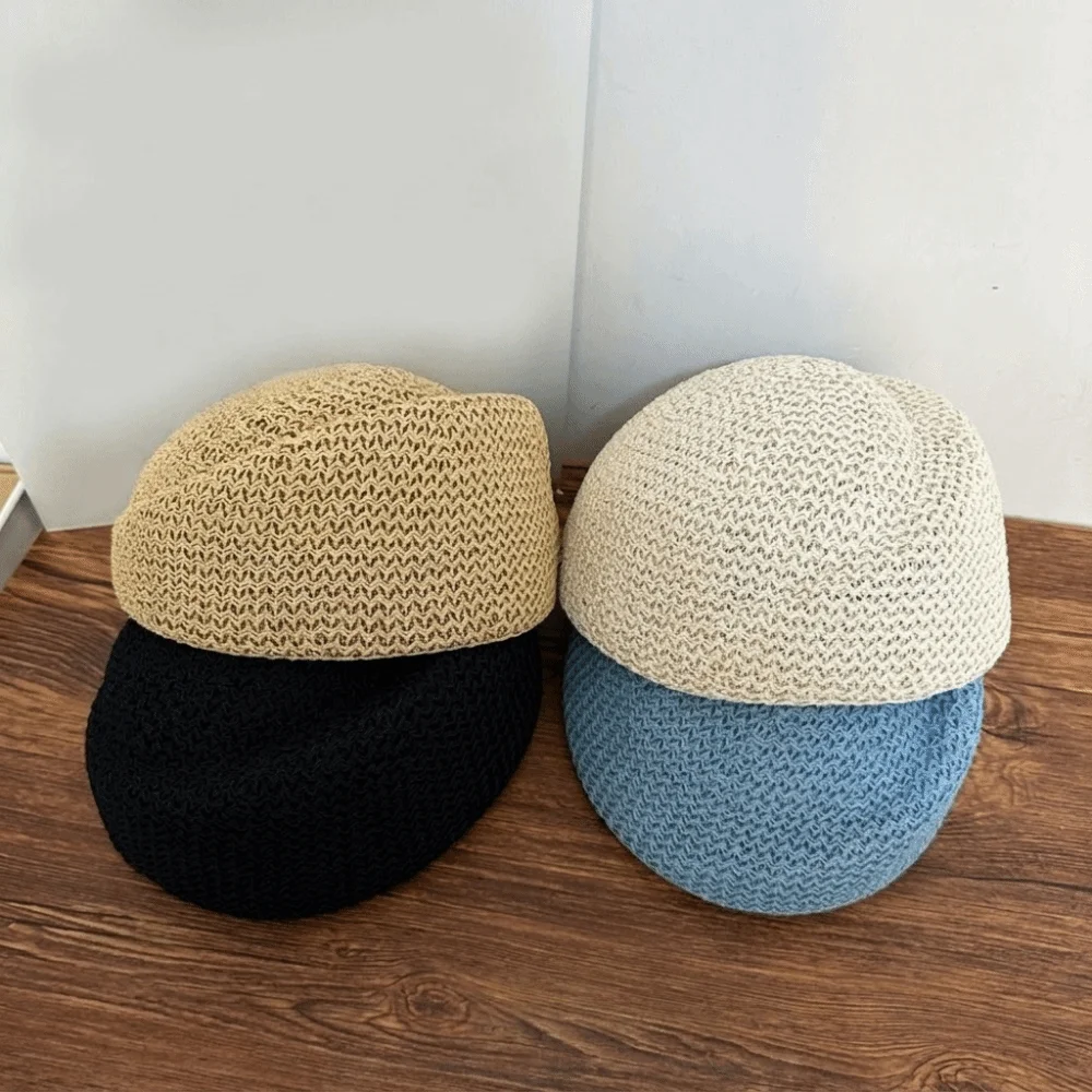 Breathable Thin Fabric Women’s Beret Hat Shaped Structure Lightweight Design Duck Tongue Cap Soft Knit Texture One Size Fit