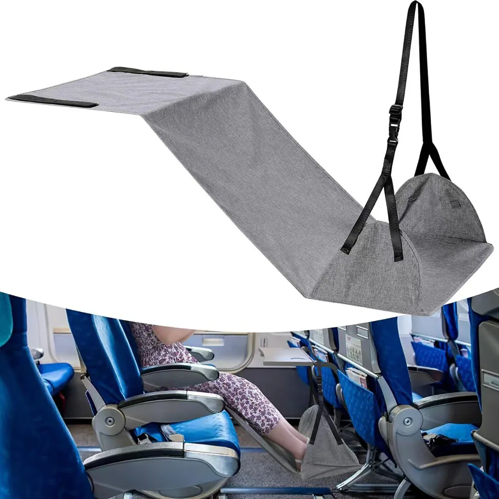 Portable Travel Airplane Foot Hammock Adjustable Hanging Footrest for Plane Train Bus Car Kids Sleeping Office Use