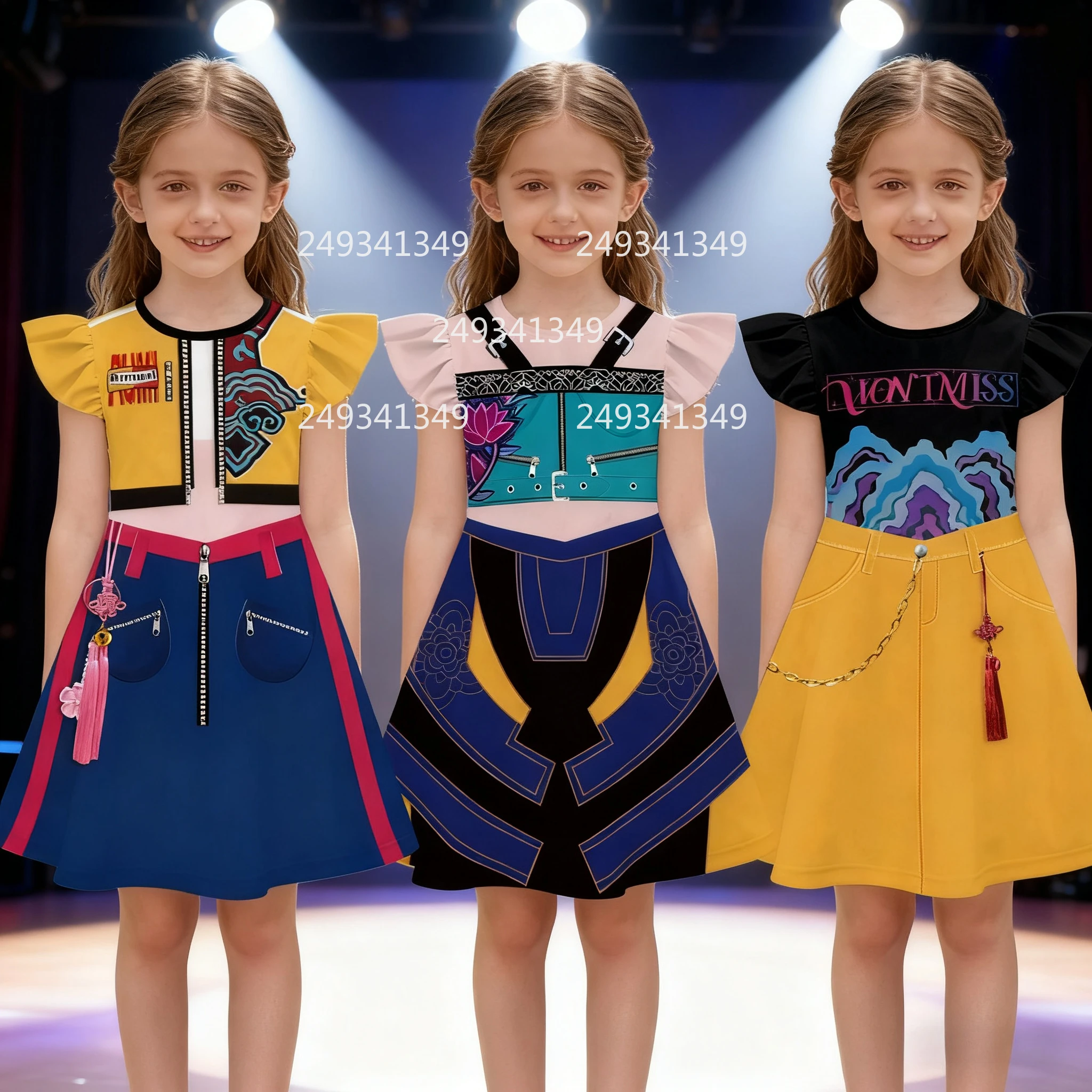 

Anime Movie Cosplay Dress Huntrix Stage Performance Dress Fashion Print Floating Sleeves Costume Carnival Festival Party Outfits