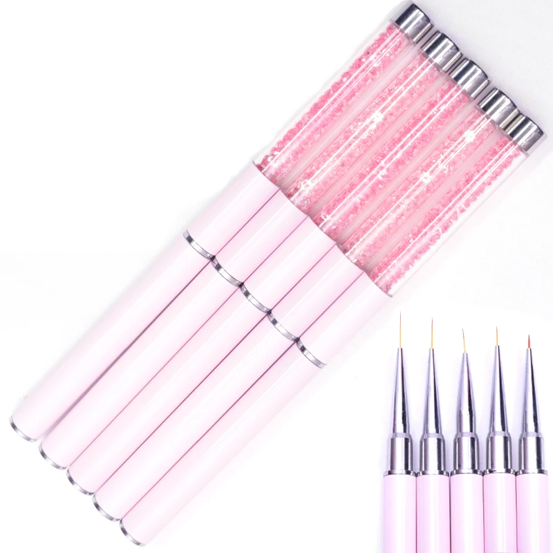 Nails Art Brush Lines Stripe Flower Painting Drawing Pen Acrylic UV Gel Extension Grids Brush 3D Design Drawing Manicure Tools