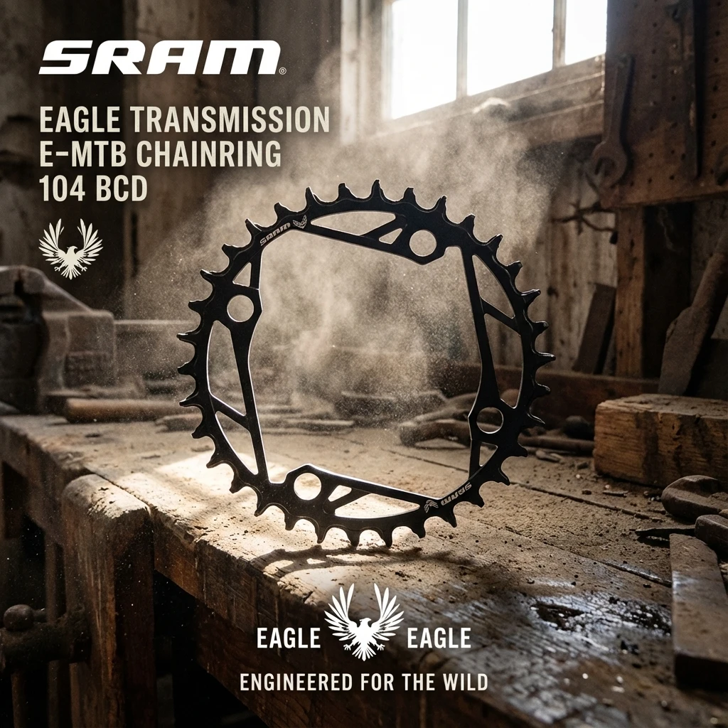 

SRAM Eagle Transmission E-MTB Chainring 104 BCD CR-TTYP-104-A1 Steel (34T,36T,38T) compatible with X-SYNC 2 AeroGuard compatible