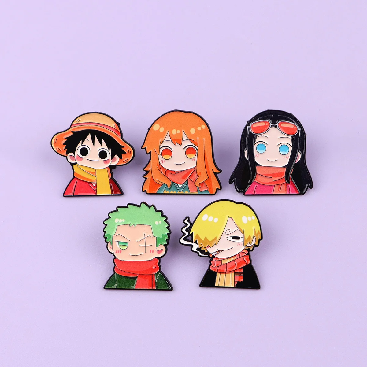5-teiliges Set Niedliche Piraten-Emaille-Pins Broschen für Rucksäcke Hut Anstecknadeln Abzeichen für Fans Geschenke Cosplay-Zubehör Spielzeug