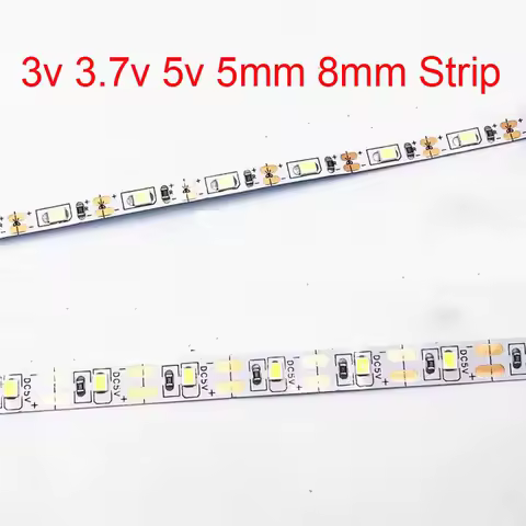 5m 3v 3.7v 5v 12v 8mm LED Strip Low Wattag Flexible Strip 3000k 6000k Red Green Blue Picture Gift Box Paint Mirror Backlight