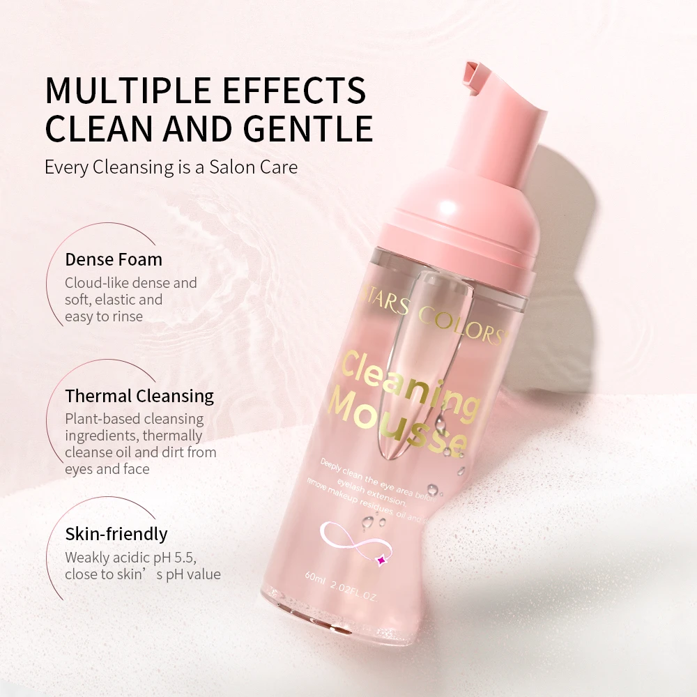 ICONSIGN 60ml Lash Shampoo Foam Cleaning No Irritation Eyelash Mousse Lash Glue Remover 7 Style