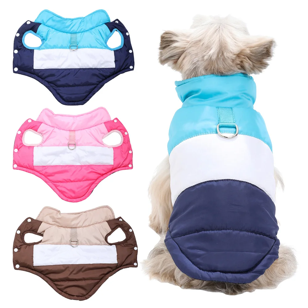 Hundejacke, Mantel, Haustier-Hundekleidung für kleine und mittelgroße Hunde, Katzen, Winter, winddichte Welpenkleidung mit D-Ring, Katzenkostüm, Mops, Yorkshire
