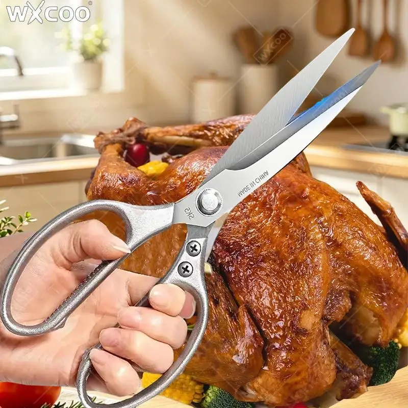NEW Stainless Steel Extended Kitchen Scissors Multi-functional BBQ Meat Cutting Scissor Knife Chicken Bone Scissors for Kitchen