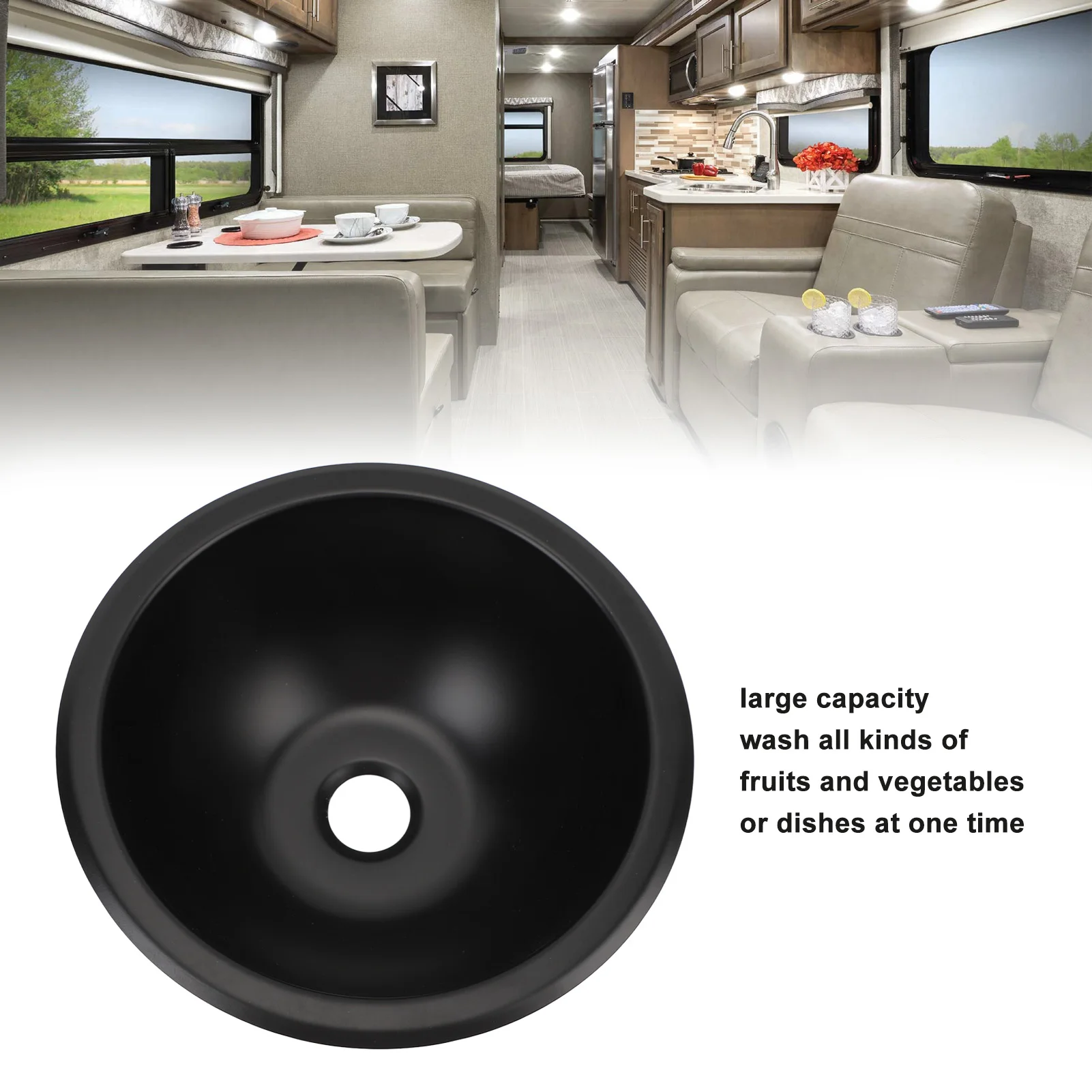 RV بالوعة 9X4in 304 الفولاذ المقاوم للصدأ جولة سهلة التنظيف 40 مللي متر استنزاف ميناء حوض غسيل اليد ل RV قارب بالوعة الحمام #1