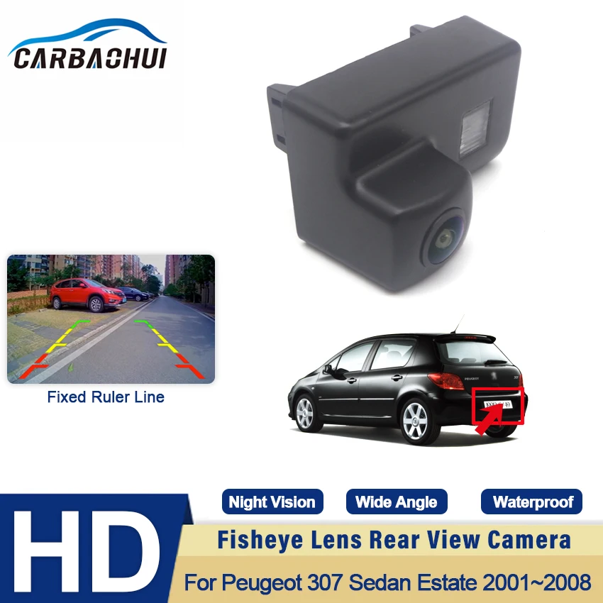 170 Degree HD CCD Waterproof Reverse Rear View Camera For Peugeot 307 Sedan Estate 2001 2002 2003 2004 2005 2006 2007 2008 Car