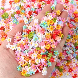 100Pcs 8mm Resin DIY Mini Flower Nail Art Rhinestones Five-Petal Floral Nail Art Charms Flower Shaped Manicure Supplies