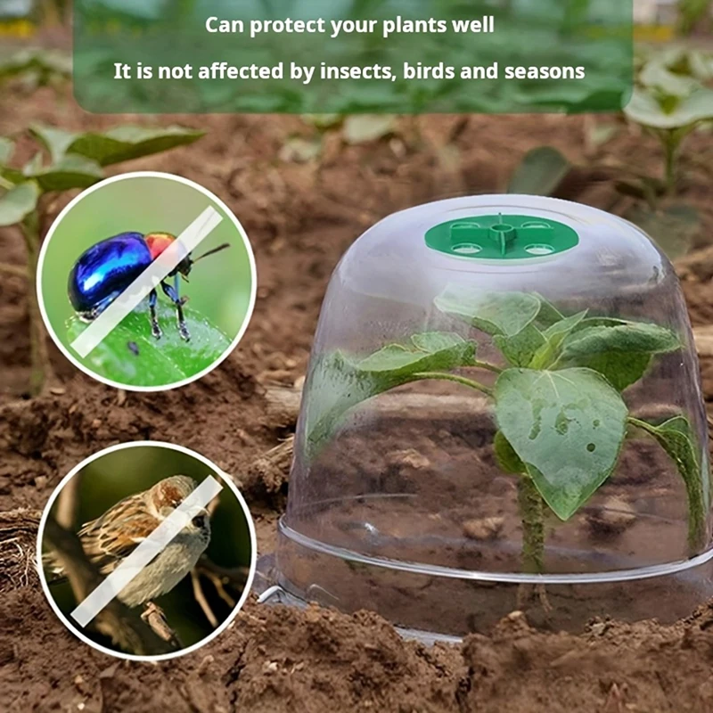 10pcs Garden Plant Dome Reusable Plant Protection Cover Transparent Seedling Insulation Cover Breathable Seedling Cover Large