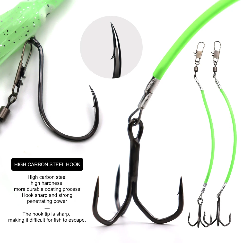 Aparejos Stinger Rigs ZYZHE de acero con anzuelos triple – pulpo