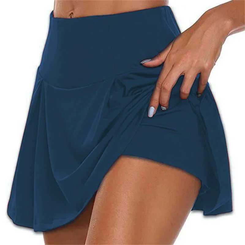 

Summer Women Sprints Tennis Dance Fitness Short Skirts Quick Drying Solid Female Lining High Waist Mini Skirts Shorts 2025