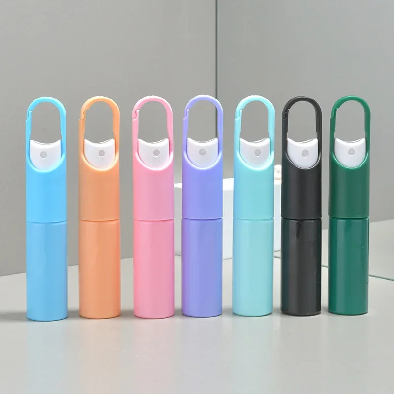 20ml Portable Mini Refillable Fragrance Hand Sanitizer Alcohol Hook Bottle With Spray Pump Empty Perfume Container