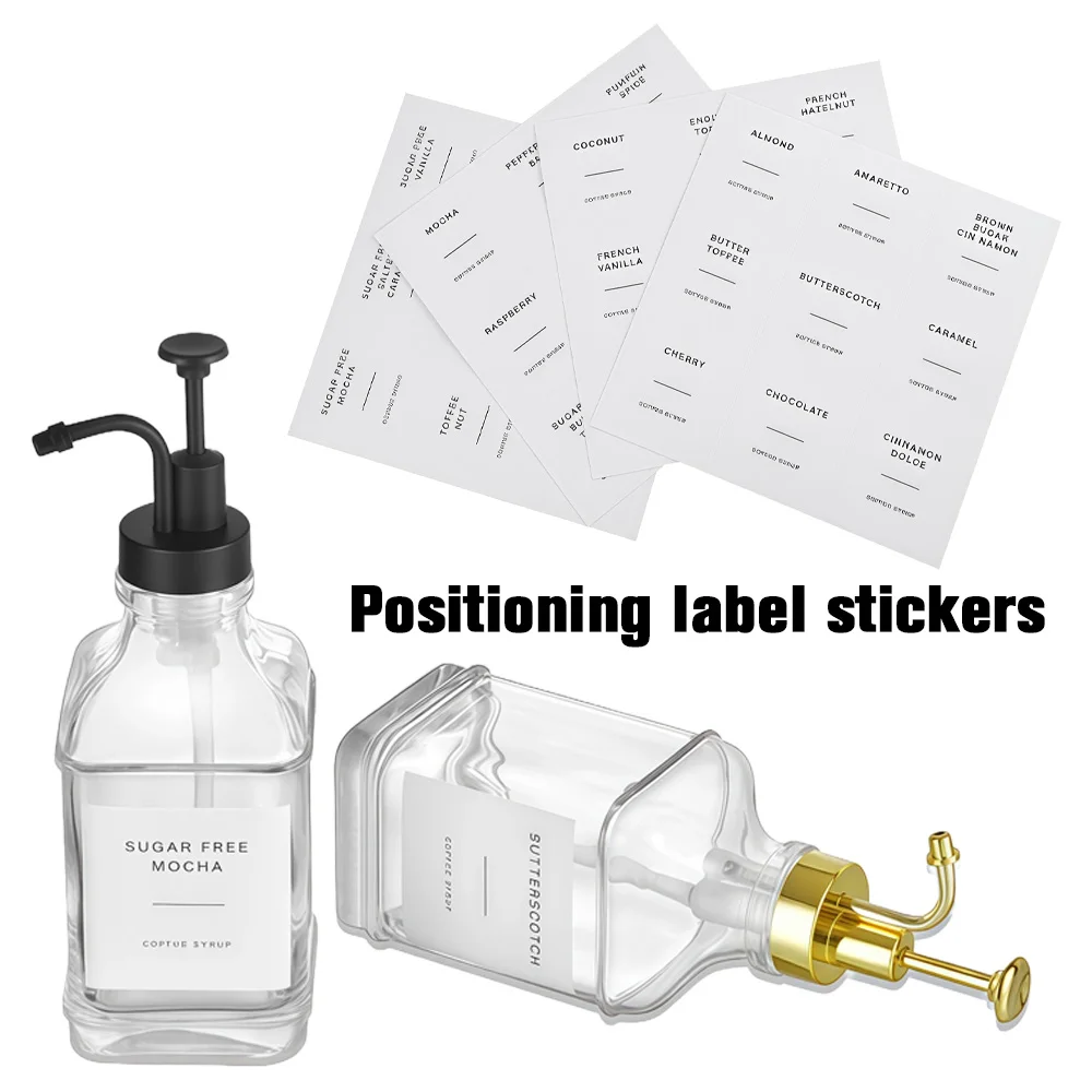 500 مللي موزع سائل زجاجي شفاف زجاجة حاوية شراب القهوة مع مضخات موزع الصابون وموزع سائل الحمام #3