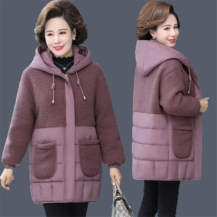 High Quality Women Winter Down Parkas New Thicked Warm Jacket Middle Aged Mother Cotton Padded Coat Long Overcoat Outwear