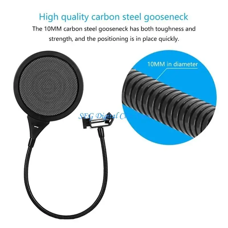 

U75B Studio Mic Windscreen Shield Microphone Popping Filter Double Layered Net