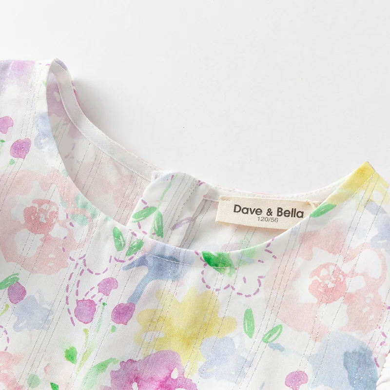 ديف بيلا فستان للفتيات الخريف الصيف الأطفال القطن الأزهار التنانير ملابس خارجية غير رسمية أنيقة الأميرة الاطفال الملابس DK2251553