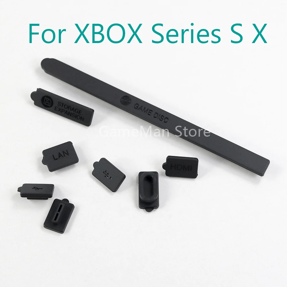 20sets Black 8 in 1 Dust Plug Silicone Dust Proof Stoppers Rubber Dustproof Cap Cover For XBOX Series S X Console