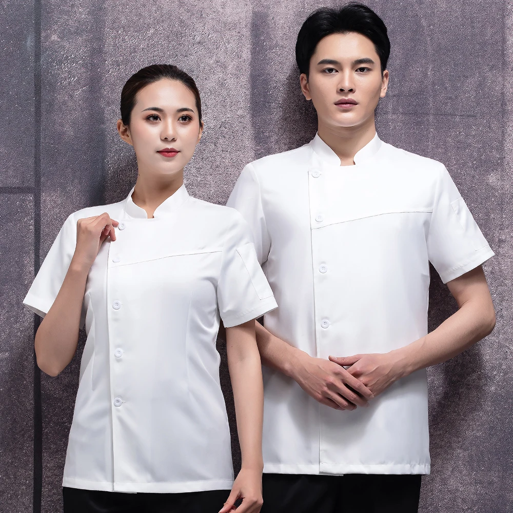 Restaurant Food Service Workwear Chef Jackets Men Women Clothes Waiter Coats Canteen Cooking Shirts Bakery Work Blouse