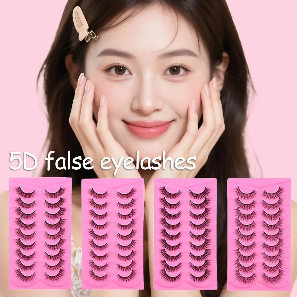 High Quality 9 Pairs Natural False Eyelashes Fake Lashes Fluffy Natural Curling False Thick Eyelashes Full K9Y3