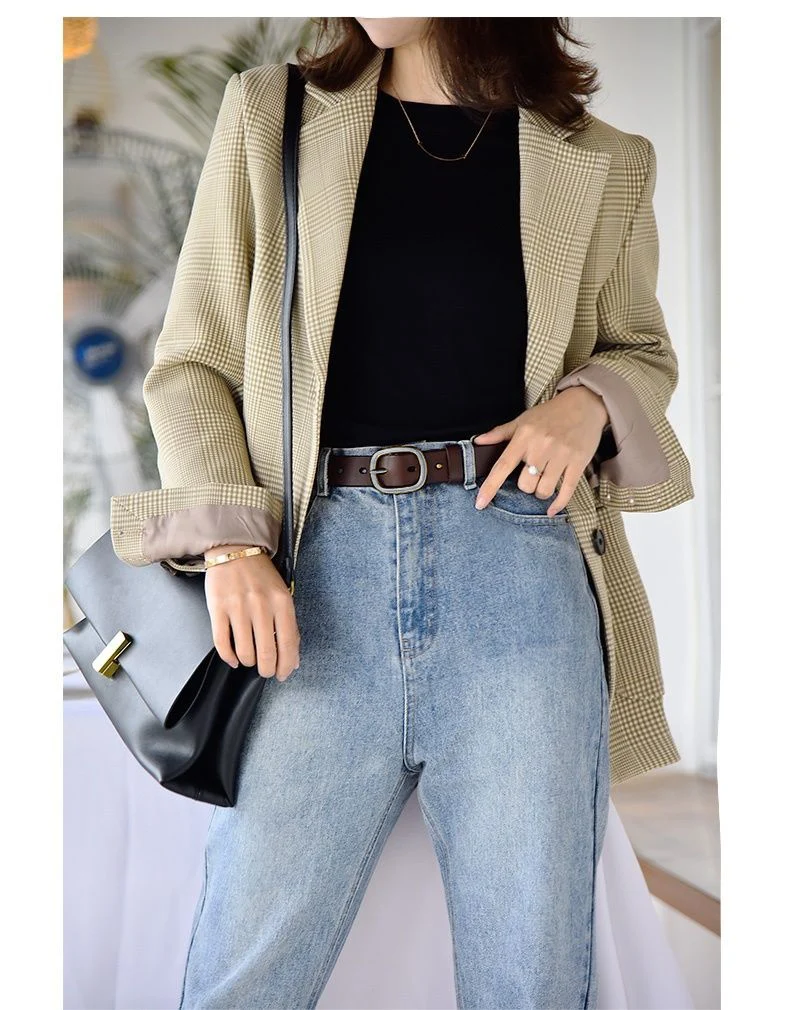 New high-end retro versatile casual needle buckle belt for women's simple matte youth jeans with business trend image 3