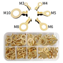 M3/M4/M5/M6/M8/M10 Ring-Terminal Wire Quick Connector Terminal Brass Crimp Terminal Assorted Kit