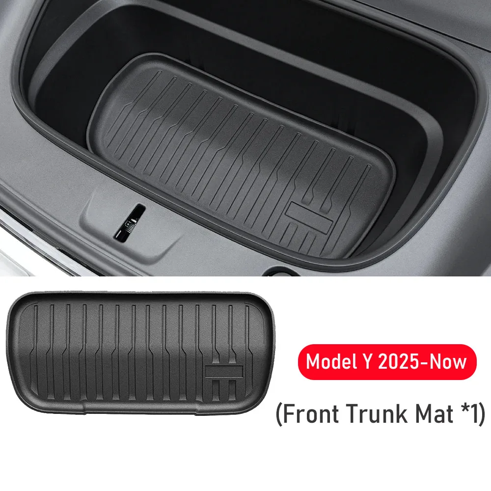 Tesla Model Y Juniper 2025 2026 voor- en achterbakmatten, kofferbakmat, zittingbeschermers, all-weather interieur accessoires