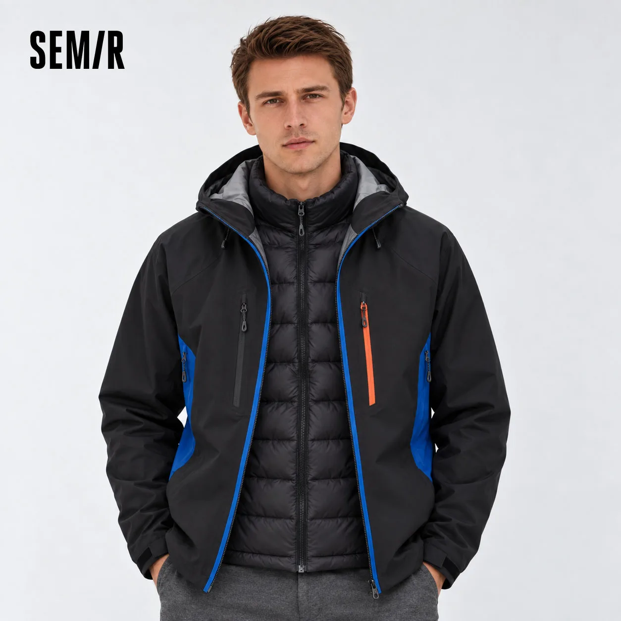 Semir Men Down Jacket Water Repellent Outdoor Abrasion Resistant Breathable Three Way Wear 2026 New Winter Daily Wear