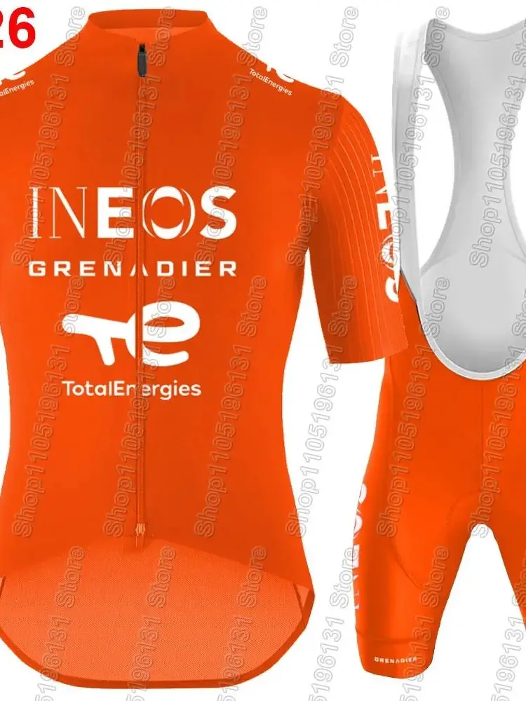 AliExpress NONE Orange Ineos Grenadiers 2026 Team Cycling Jersey Set Bicycle Clothing Road Bike Shirts Suit Bicycle Bib Shorts MTB Ropa Maillot