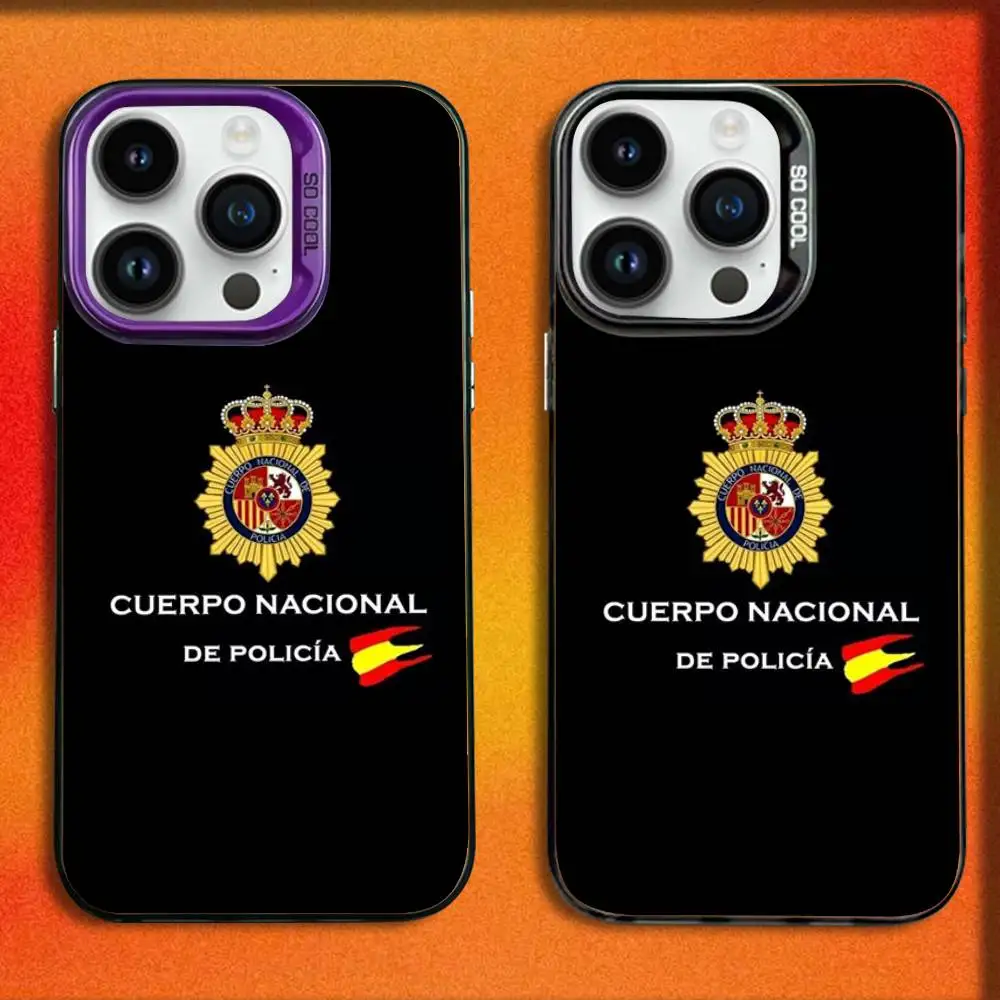 

Spain Police Nacional Logo Phone Case For iPhone 16,15,14,13,12,11,Mini,Pro,E,MAX Colorful Matte Shockproof Cover