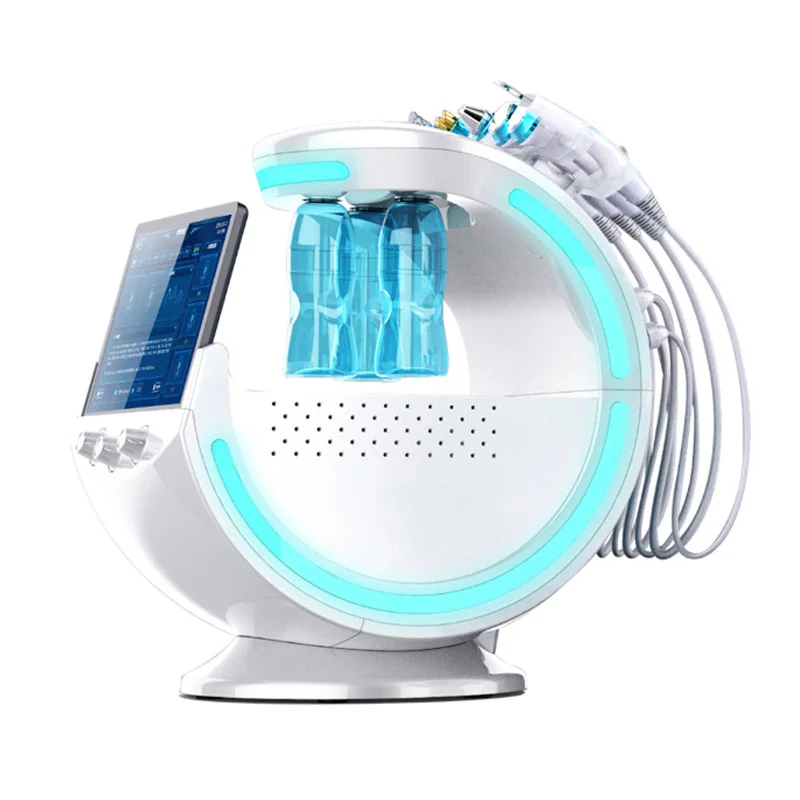 Skin Analysis Machine Facial Hydro Oxygen Jet Water Peel Oxygen Dermabrasion Cool Hammer Face Lifting 7 in 1 Management Machine