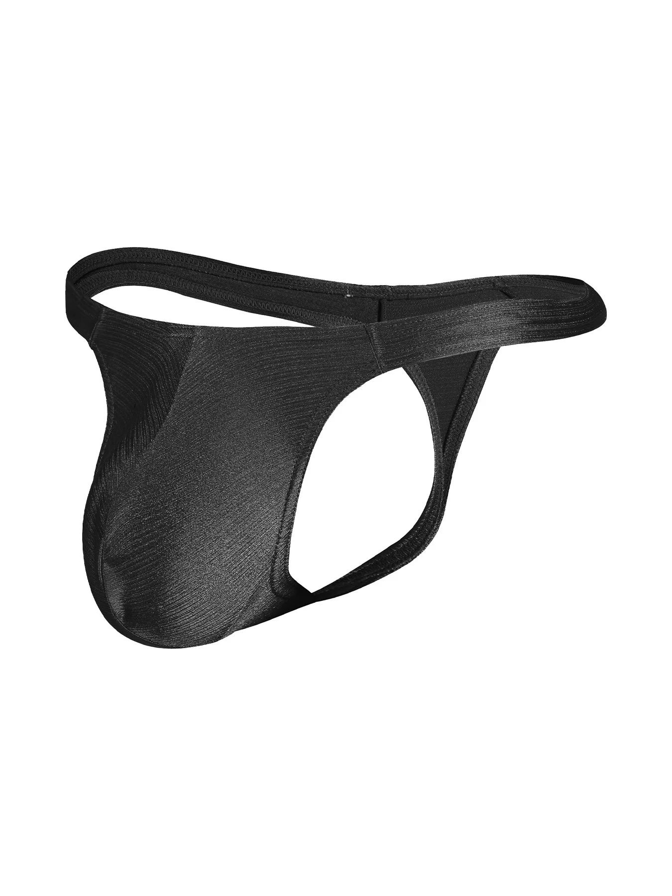 

Men\\'s Glossy Thong Underwear Low Waist Design with Breathable Pouch G Strings Stretchable Fabric for Daily Use 1PCS