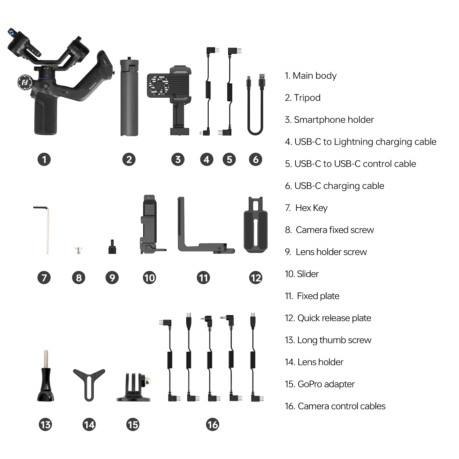 FeiyuTech SCORP Mini 3 Gimbal-Stabilisator für Smartphone, integriertes AI-Tracking-Modul, Lüfter, 2 kg Nutzlast mit integriertem Griff – Detail 14