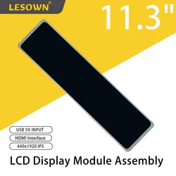 LESOWN 11.3 inch Bar Long Display HDMI LCD Panel 440x1920 Module Secondary Screen CPU GPU Temperature Monitoring