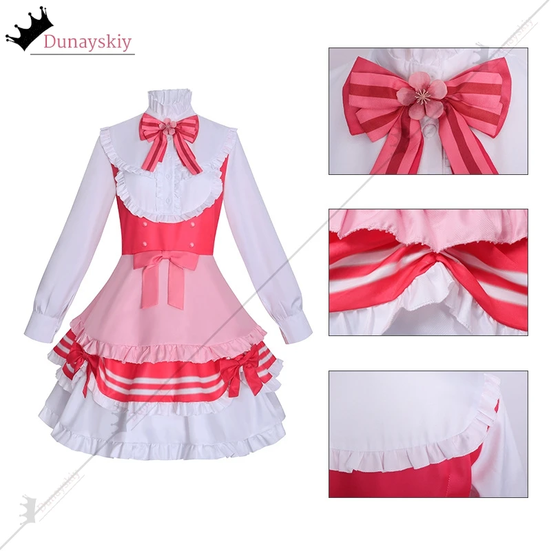 Kagamine rin/mikuuu cosplay projeto sekai flor de cerejeira festa traje feminino doce rosa princesa lolita vestido rpg terno