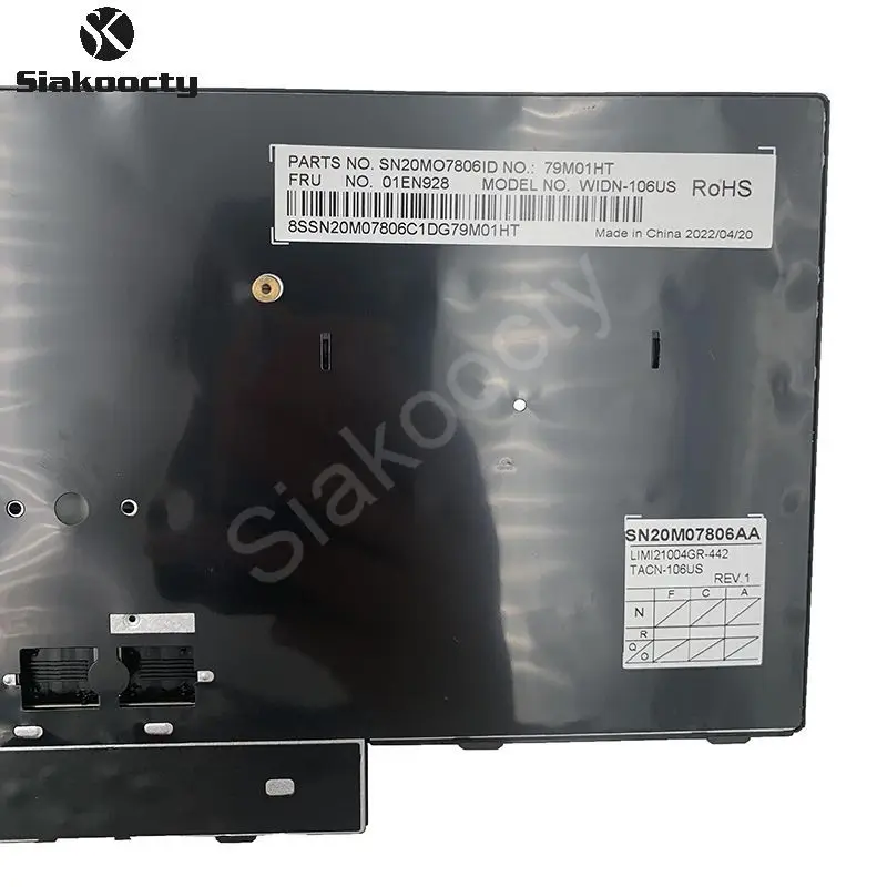 Siakoocty nowy oryginalny US angielski klawiatura dla Lenovo Thinkpad T570 P51S T580 P52S nie wskazując Teclado 01ER582 01ER541 SN20M0793