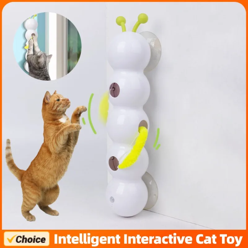 

Caterpillar Teasing Cat Toy Intelligent Motion Activated Kitten Toy Rechargeable Automatic Emerging from The Hole Pet Cat Toys