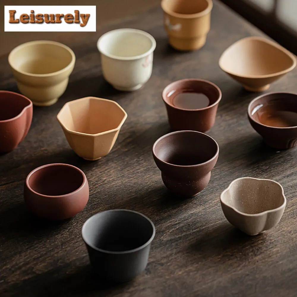 Chinese Yixing Handmade Purple Clay Teacup Travel Gourd Meditation Cup Tea Bowl Personal Master Tea Cup Customized Tea Set Gift