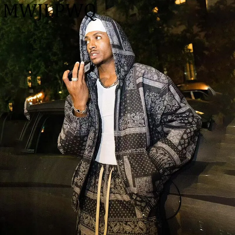 

MWJLPWQ винтажная джинсовая куртка мужская High Street в американском стиле с узором Niched короткое свободное хлопковое пальто осень-зима 12372