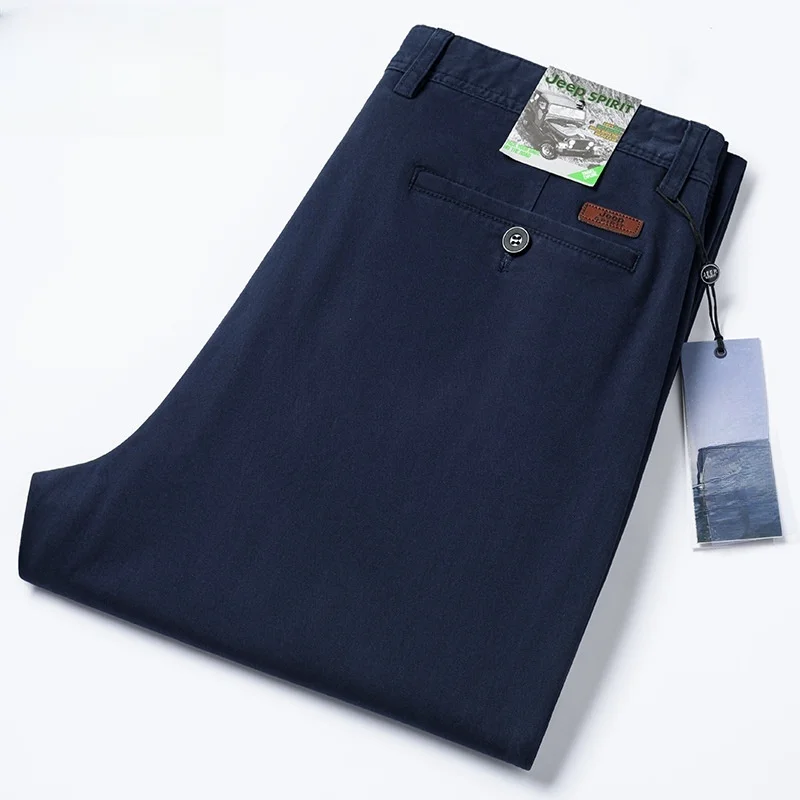 Summer Thin Men trousers Casual Pants Cotton Straight Fit Trousers Men Black Gray Pants Size 40 42 - Image 5