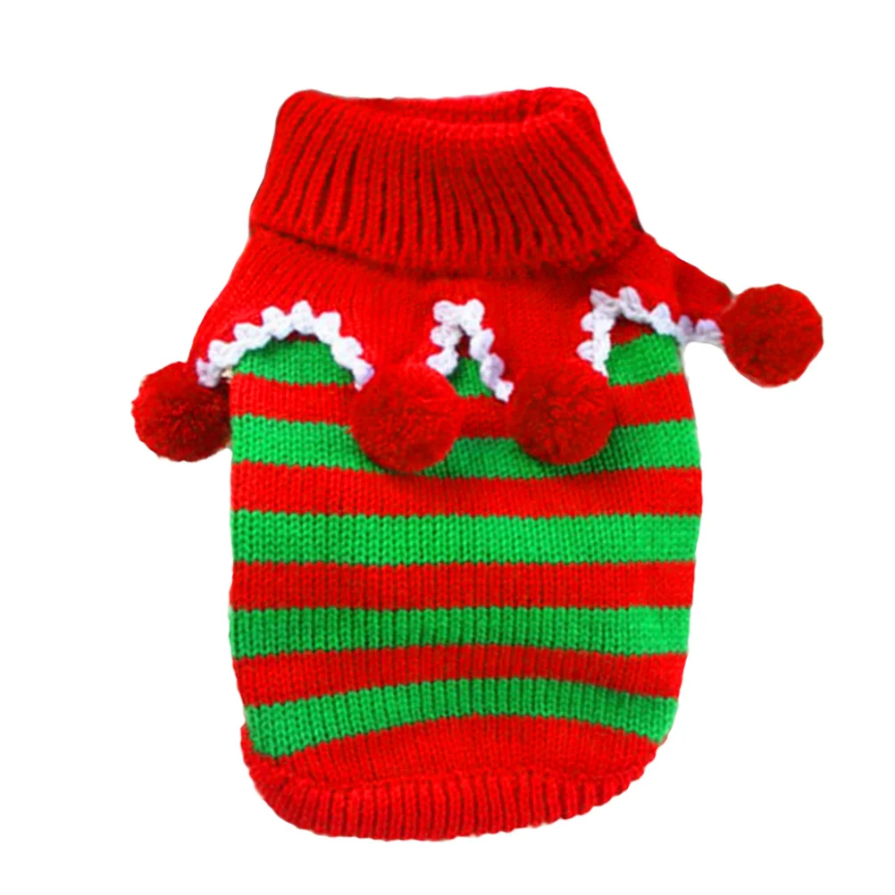 

Sweater Small S Red Green Christmas Stripe Pet Clothes Comfortable Easy on Off Great for Parties Photo Shoots and