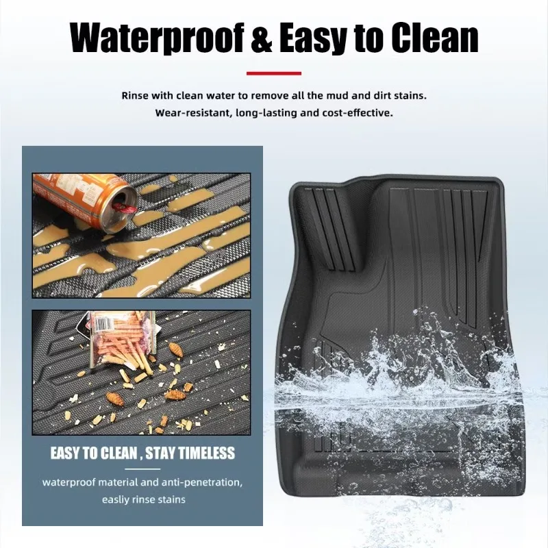 Floor Mat for Audi Q5 E-Tron 2023 5 Seat TPE Floor Mats All-Weather Waterproof Car Mats Easy Clean Accessory view 6