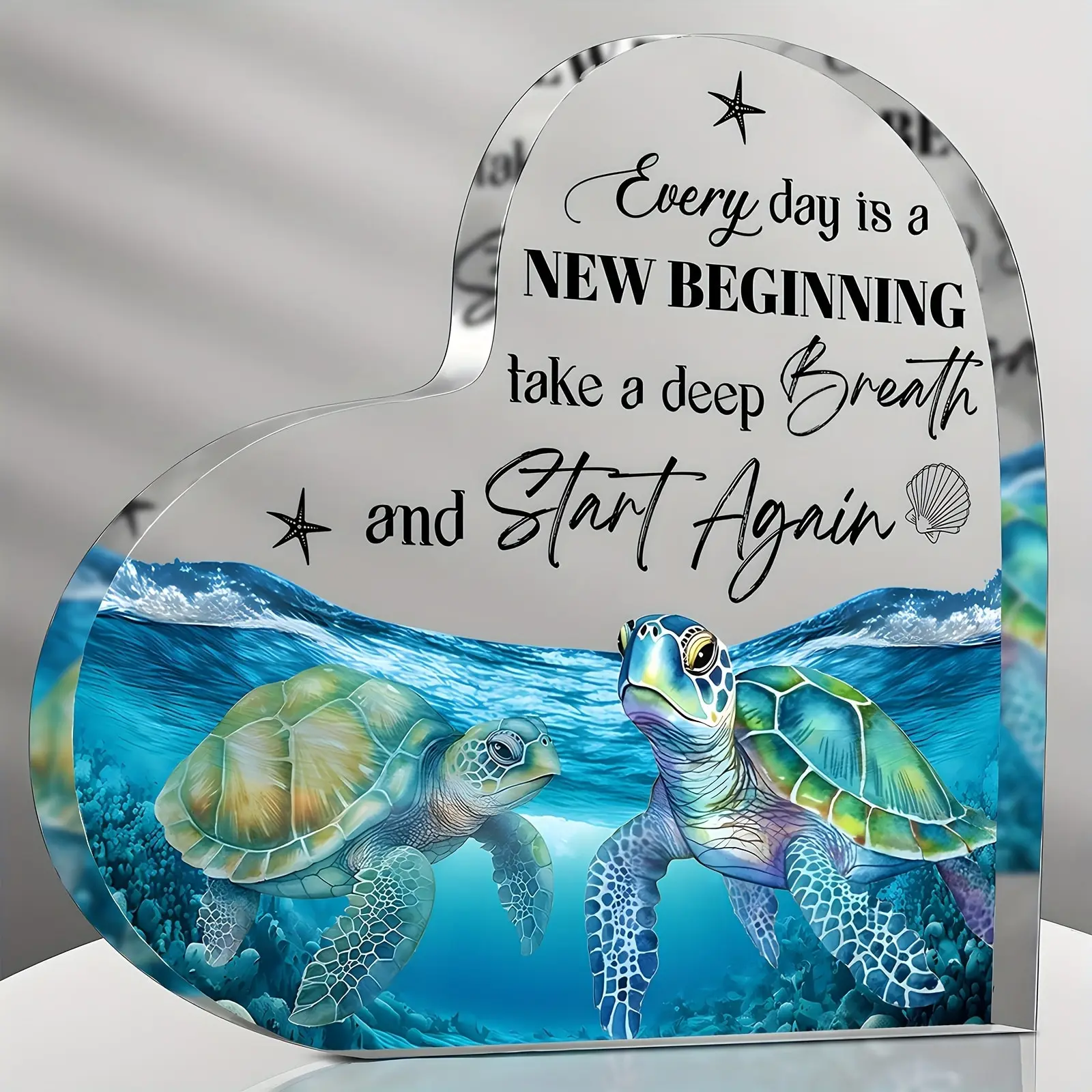 1pc,Blue Sea Turtle Acrylic Tabletop Decoration – Ideal For Christmas And Home Decor, Unique Birthday And Holiday Gift ﻿