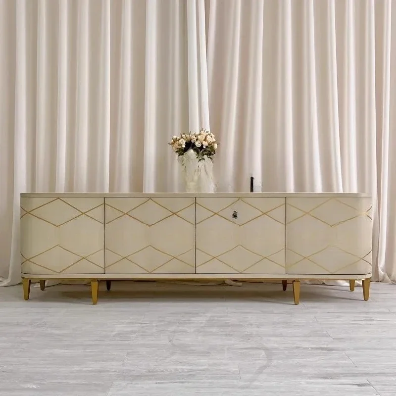 

Meijia TV Cabinet Cascod Modern Light Luxury Fashion Metal Solid Wood TV Cabinet